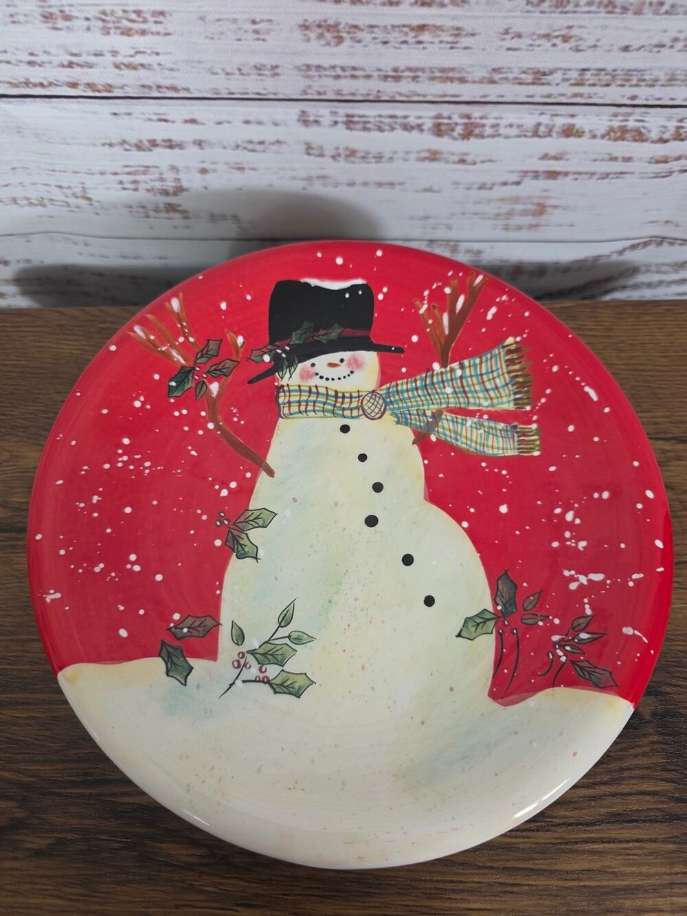 Certified International Snowman Christmas Susan Winget Dessert Plates (4) 8"